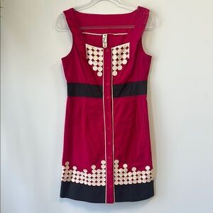 Anthropologie Floreat Sz 6 Button Up Red Dress